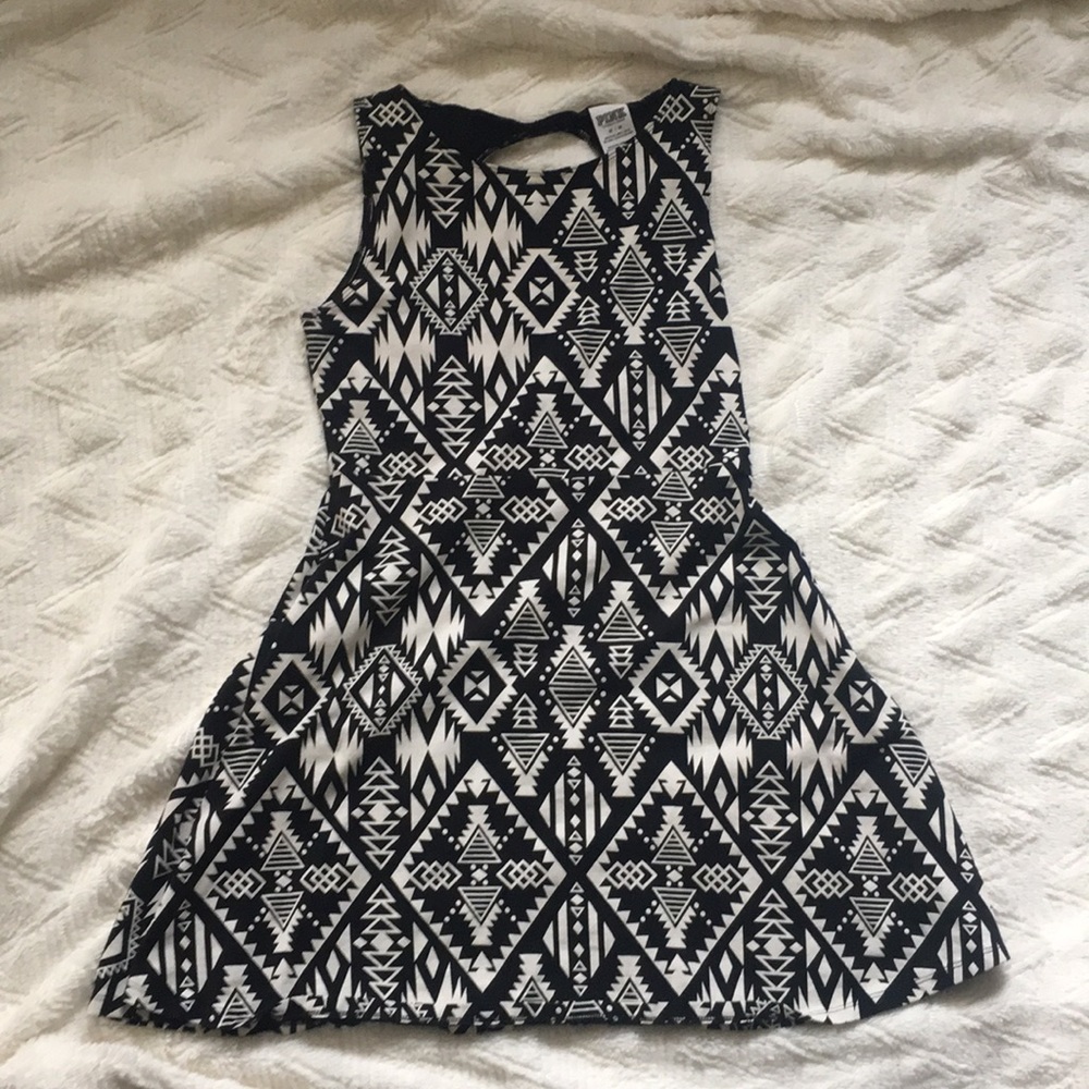 Victoria secret pink black and white print dress